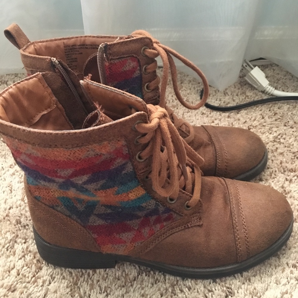 Brown Aztec Ankle Boots